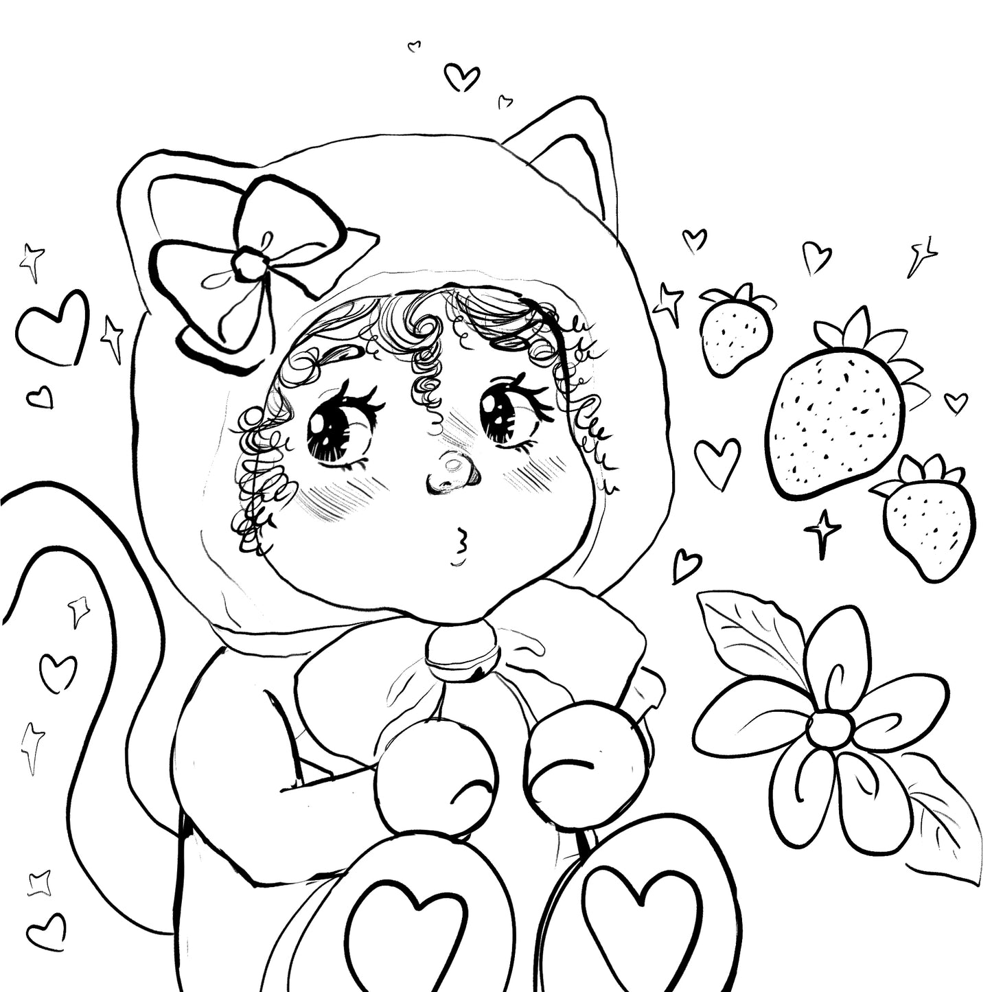 Kitty Pout Coloring Page