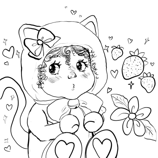 Kitty Pout Coloring Page